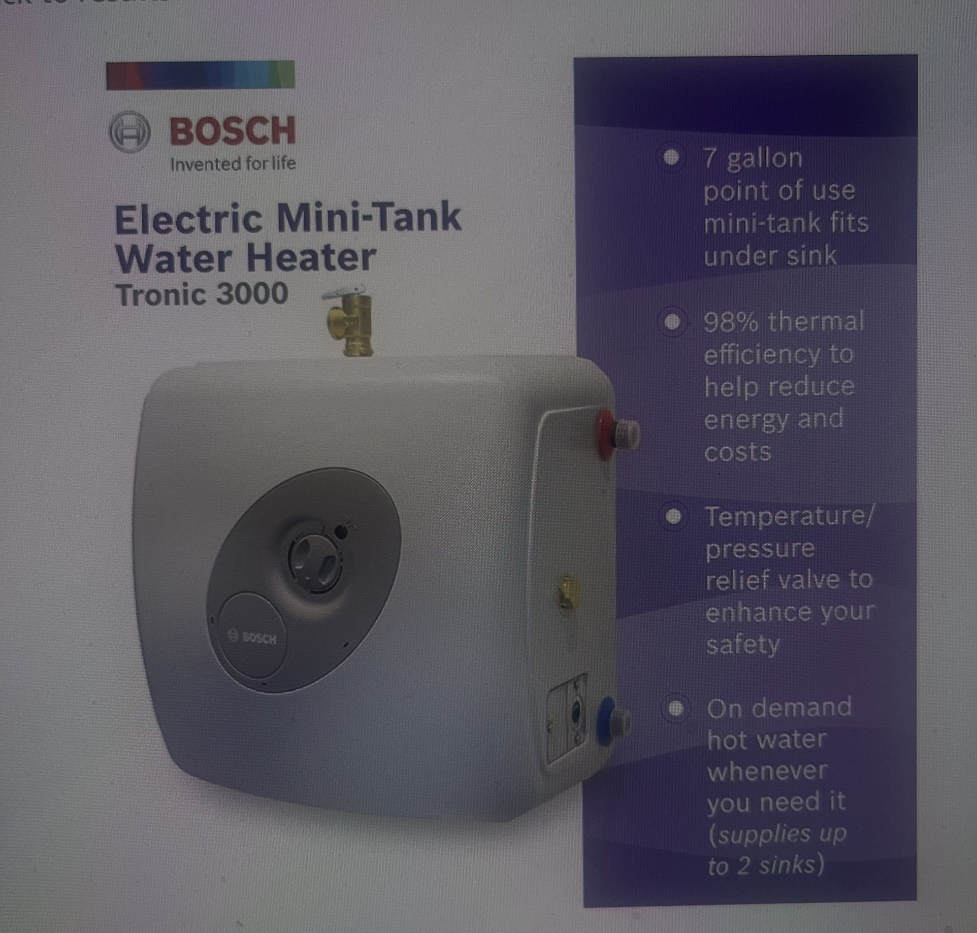 Electric Mini-Tank Water Heater 7-Gallon