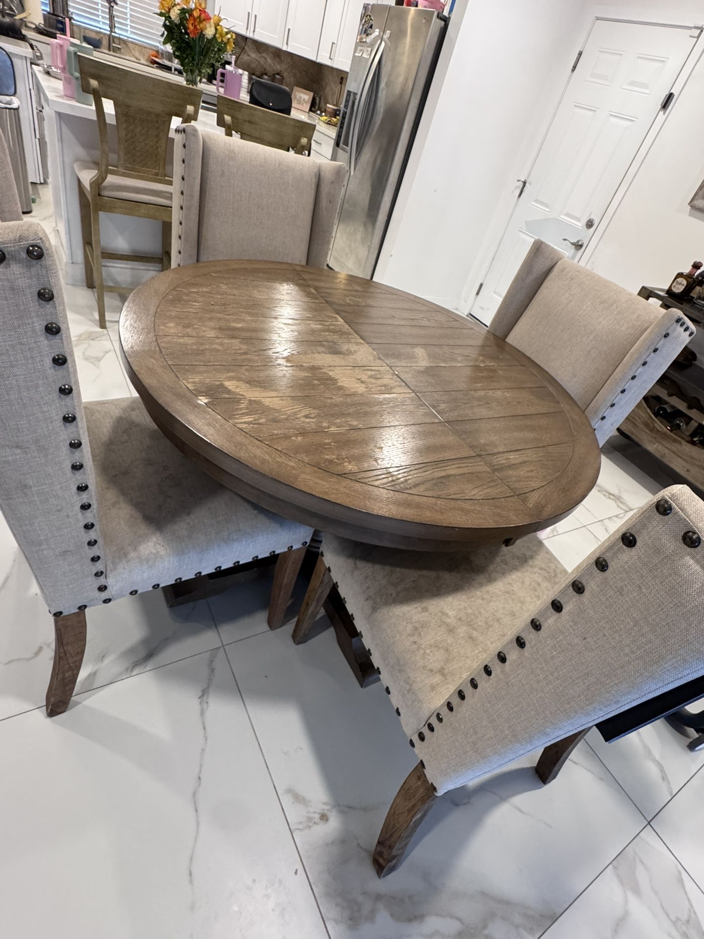 Farmhouse Style Dining Table Set For 4
