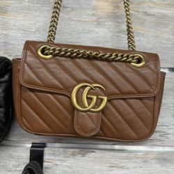 Gucci Matelasse Leather GG Marmont Small Flap Bag