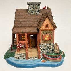 Home Interiors Tealight Illuminated Rustic Log Cabin