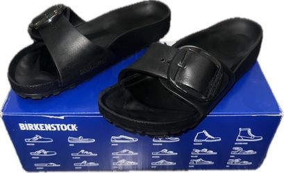 Birkenstock Black Slide Sandals with Big Buckle