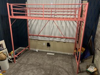 Pink Twin Loft Bed Frame