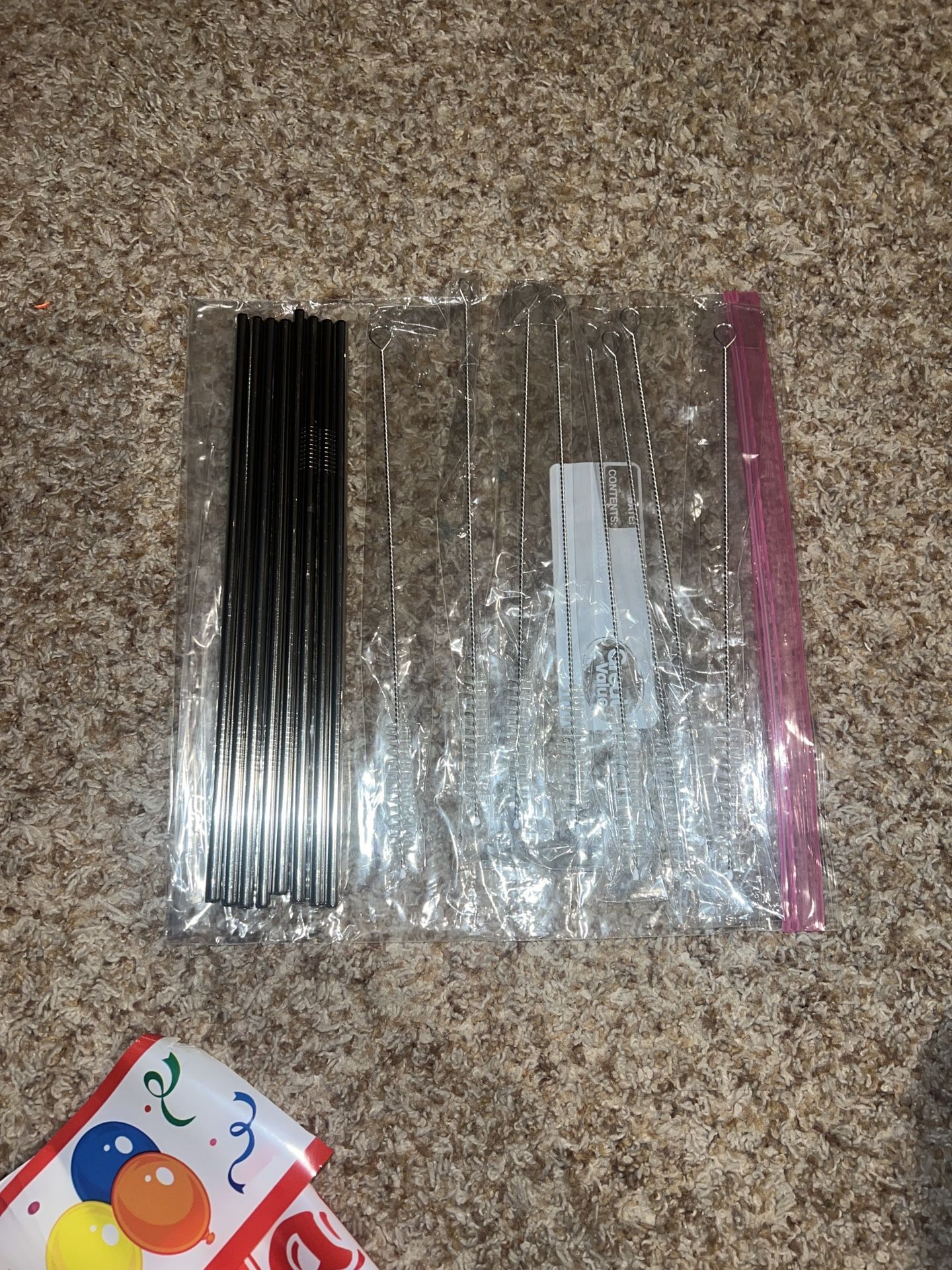 8 Stainless Steel Straws - Straight Drink Straw + 8 Cleaning Brush