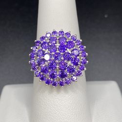 925 Amethyst Cluster Ring 