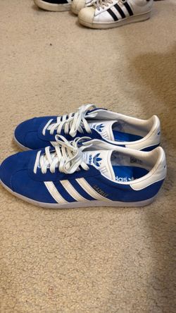 Nw! Adidas Gazelle Blue Suede Sneakers Size 9.5
