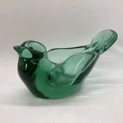 Fenton Art Translucent Glass Green Bird 
