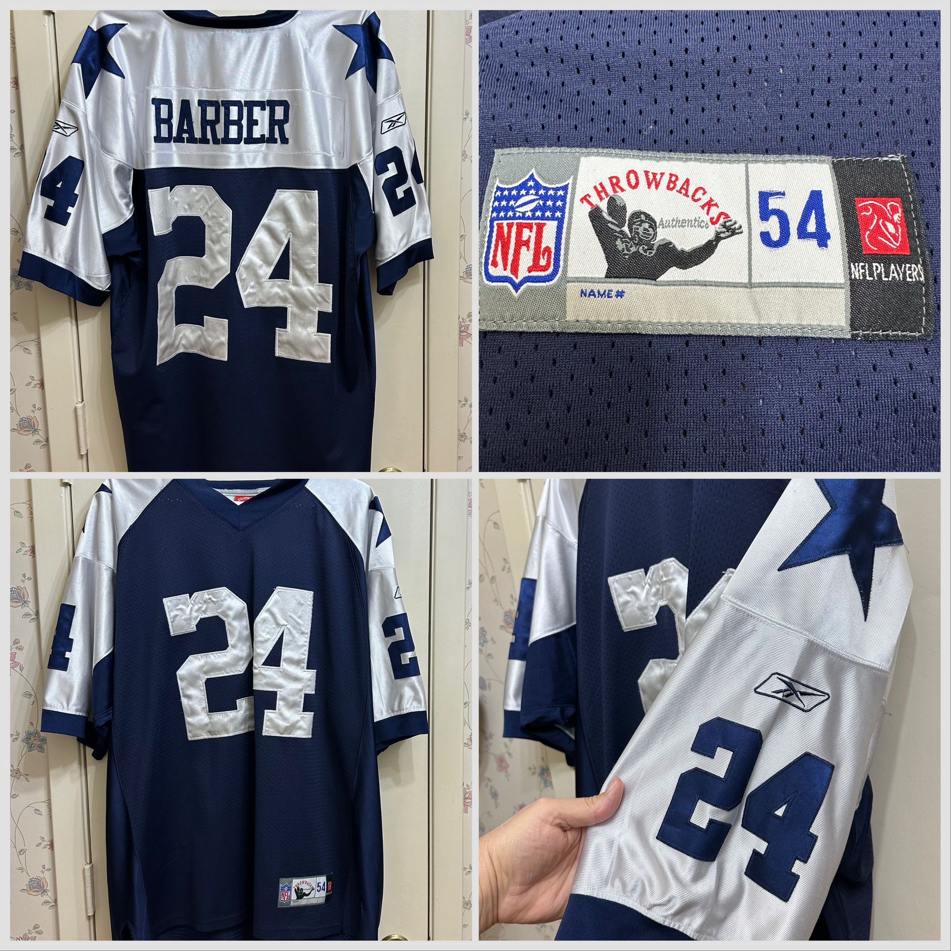 Dallas Cowboys #24 Barber Stitched Throwback Jersey By Reebok Size 54