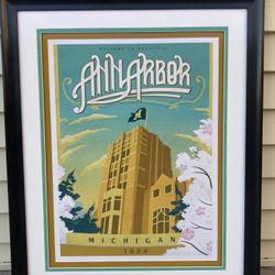 Ann Arbor/University Of Michigan poster in a very nice frame.  The frame alone is worth more than the asking price.  Measurements are 32” tall by 25.7