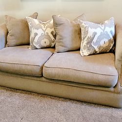 Wheat Taupe Couch, Chair, and Ottoman Set