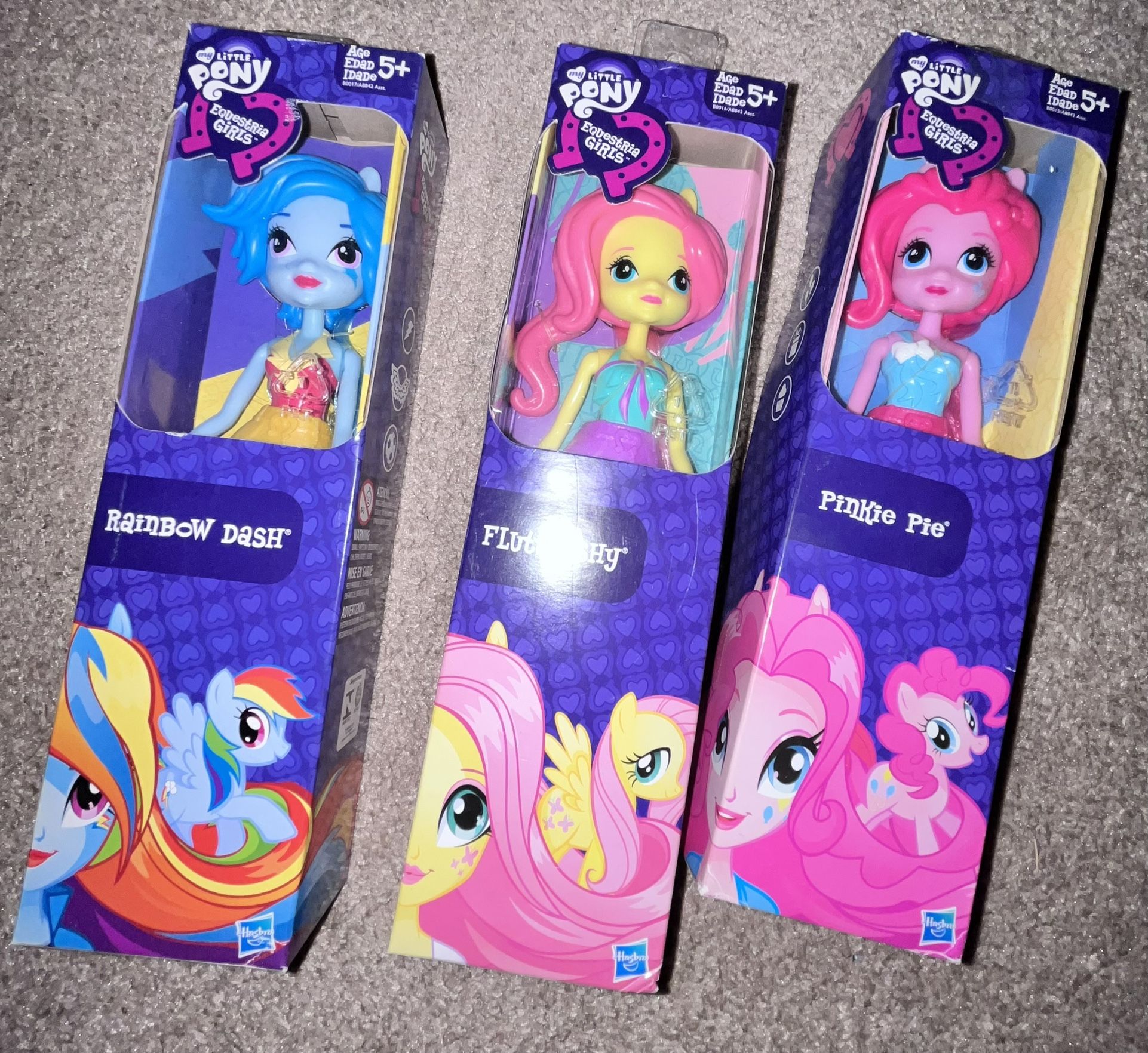 MLP Doll Set: Rainbow Dash, Pinkie Pie, Fluttershy Equestrian Girls 