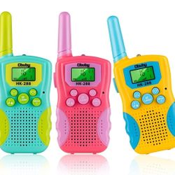 3 Pack Walkie Talkies for Kids 3 KMs Long Range 2 Way Radio 22 Channels with Backlit LCD Flashlight Best