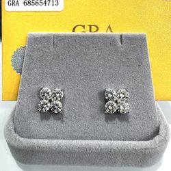 Moissanite 4 CT Clover Earrings (New)
