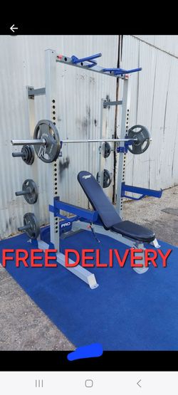 Pro HR600 Fitness Gear Squat rack / gym / gymnasio / Olympic Weight Plates / pesas / bench press / Power Rack / Fitness