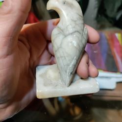 Hand Carved Marble Eagle Figure Approximately 3 1/2" Tall