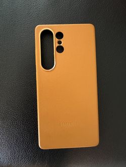 S25 Ultra Orange Leather Case