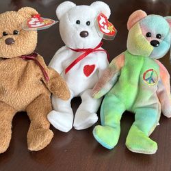 Valentino, Curly, Peace Ty Beanie Baby