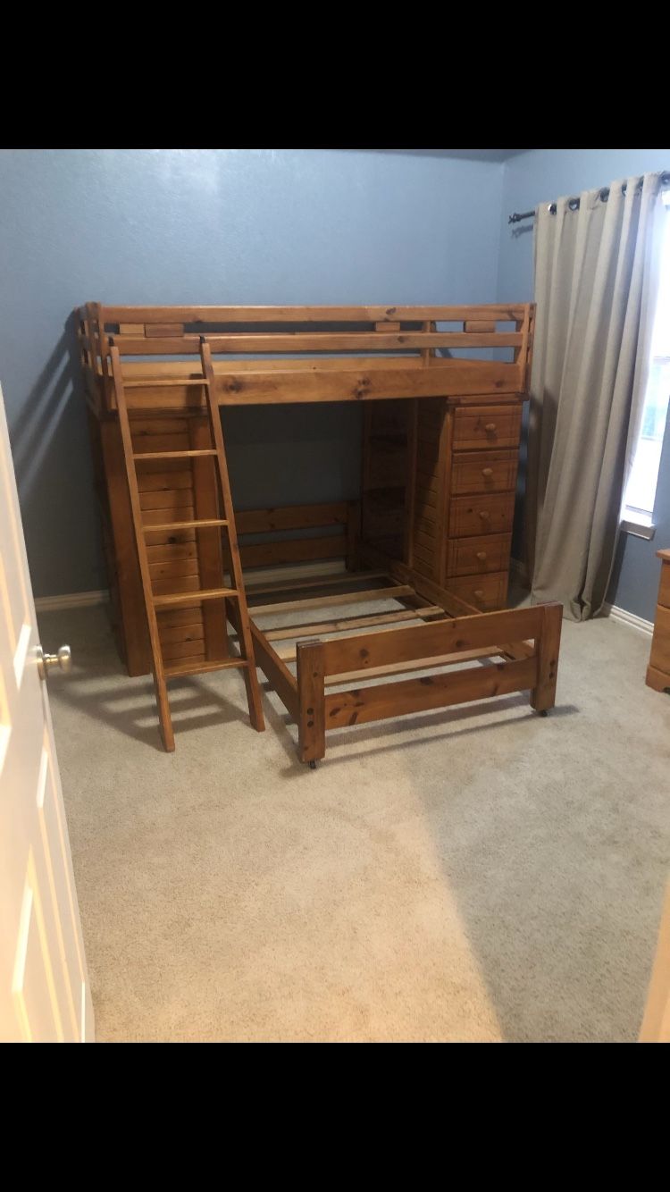 Arbor creek solid wood twin bunk bed with desk & storage by canyon