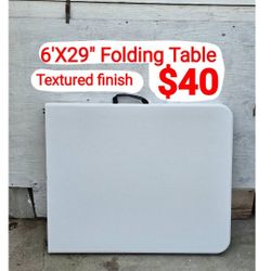 Folding Table 6ft X 29" - White With Textured Finish