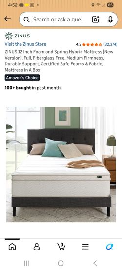 Brand new 12inch Zinus Queen size Mattress