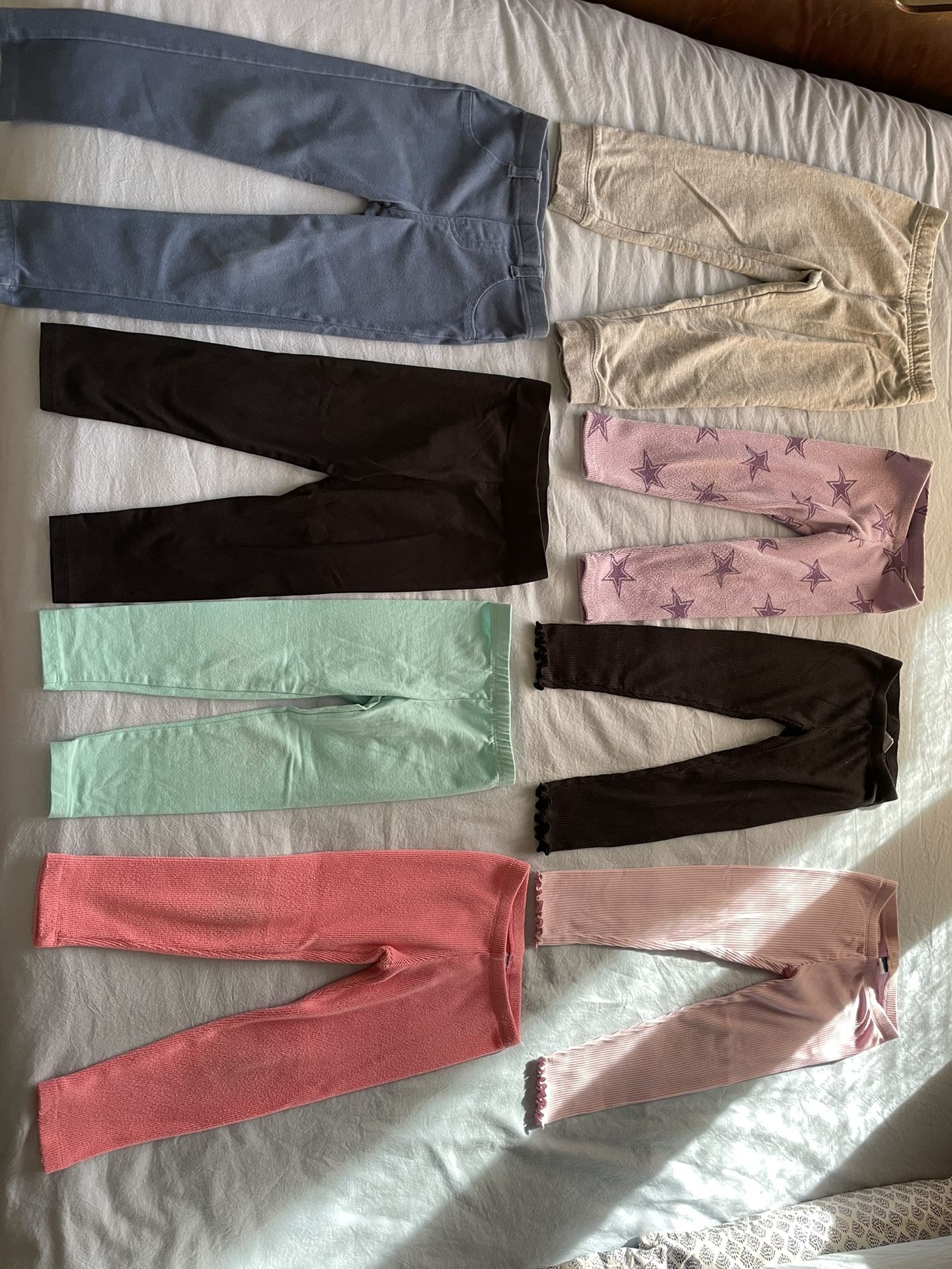 8 Pairs Of Toddler Girl 4t Leggings