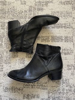 Paul Green Echt Leder Black Leather Ankle Bootie Size US 8.5