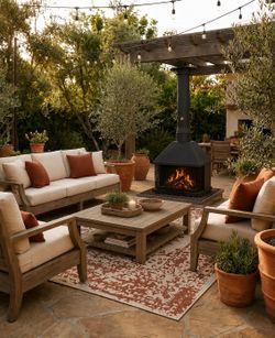 Retro freestanding fireplace