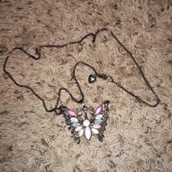 Betsy Johnson Butterfly Necklace 