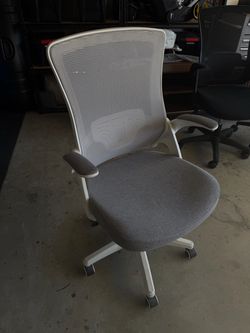 White & Gray Ergonomic Mesh Office Chair