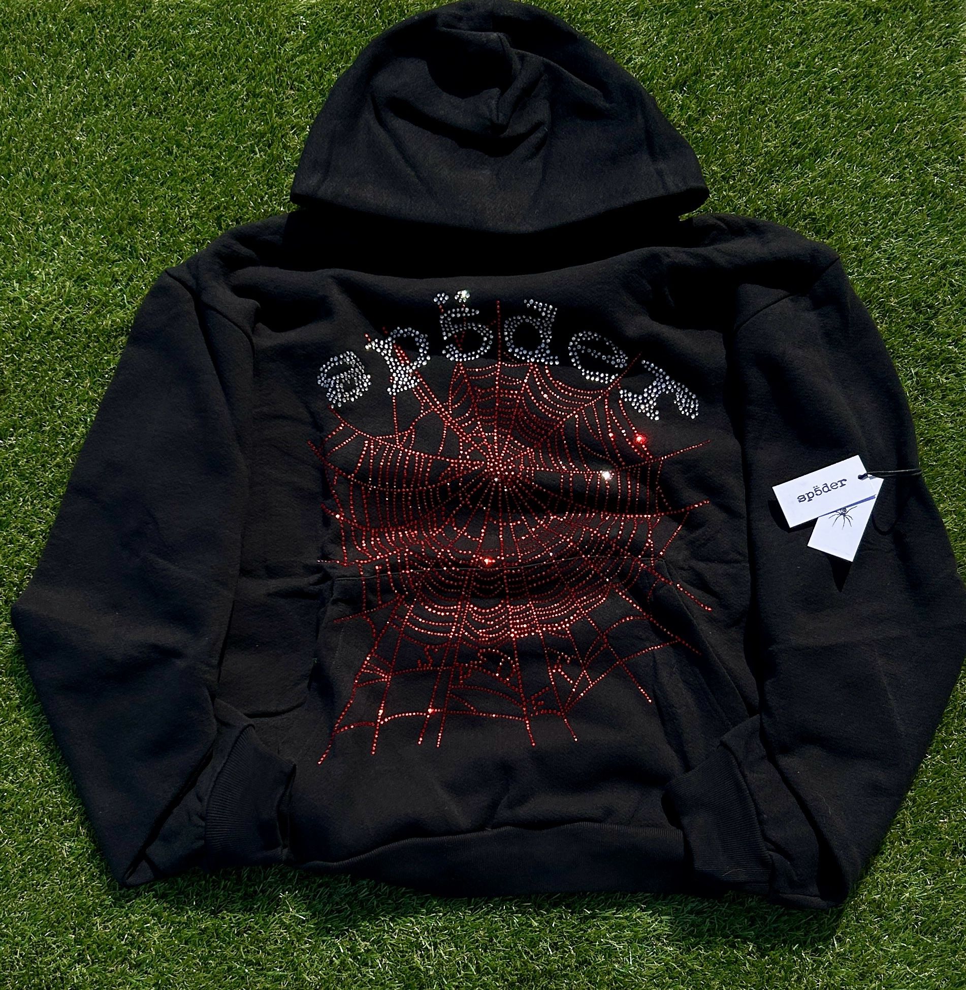 Sp5der rhinestone hoodie