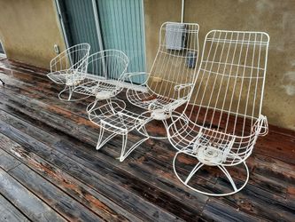 beautiful 1960's Mid Century Modern HIGH BACK OUTDOOR SWIVEL PATIO LOUNGERS and others