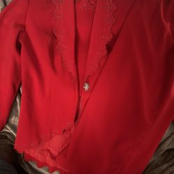 Ladies Red Dress Suit
