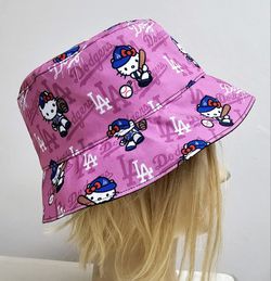 HELLO KITTY DODGERS PINK BUCKET CAP HAT (BRAND NEW) for Sale in Norwalk, CA  - OfferUp