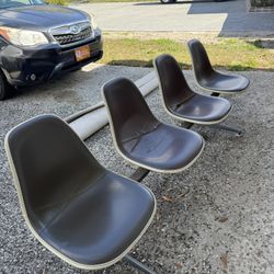 MID CENTURY MODERN HERMAN MILLER SHELL CHAIR BENCH
