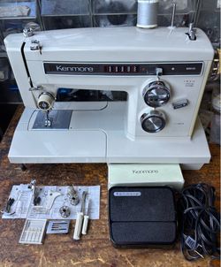 Vintage Kenmore Heavy Duty Sewing Machine Serviced and Sewing Excelent