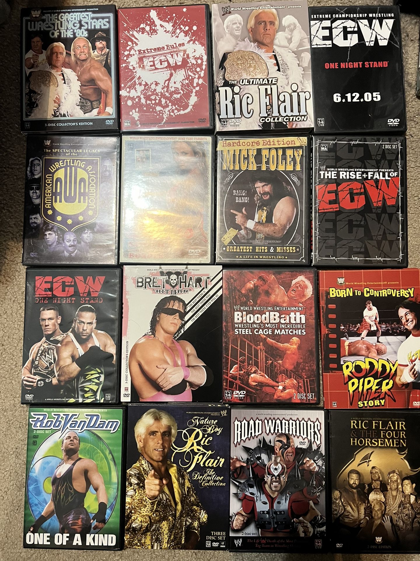 Lot Of 16 Wrestling DVDs. 