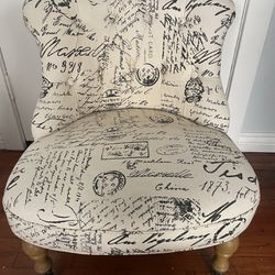 French Script Slipper Chair