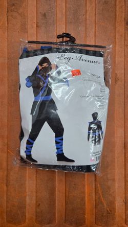 Leg Avenue Ninja Costume 5-Piece Black Blue - Size M/L - New in Package