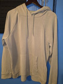 Light Gray Pullover Hoodie & blue
