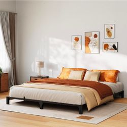 Frame Full Size Metal Bed 6 inch Low Profile Platform Bed Frame, Steel Slat Support, Easy Assembly Bed Base for Bedroom and Home Use