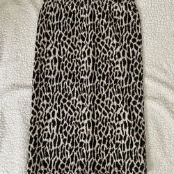 NWT Loft XS Petite Animal Print Midi Skirt