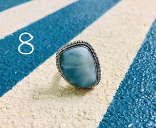 Larimar sterling silver ring size 8