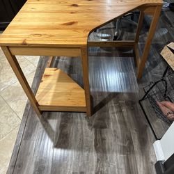 All Wood Corner Desk