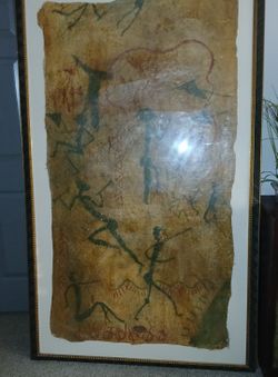 Very large, professionally framed mixed-media painting  and Statement piece