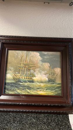 Vintage Ship painting pictures Home Artwork Wall Decor Living Room Decor Office