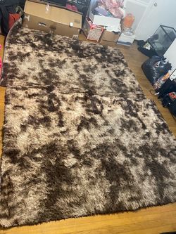 Large Brown Shag Area Rug