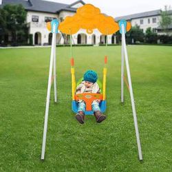 New 3 In 1 Baby Swing Set Toddler Infant Safety Hanging Playset with Seat Belt and Metal Stand