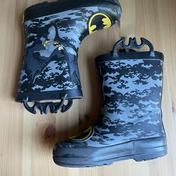 Western Chief Batman Rubber 9/10 Little Kids Rain boots Rainboots Gray Black Bc