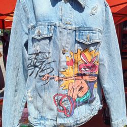 Vintage 1975 Graffiti Denim Jacket
