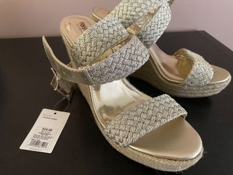 Mossimo Gold Rope Platform Wedges 7