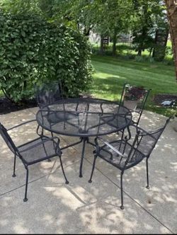 Wrought iron table and chairs
